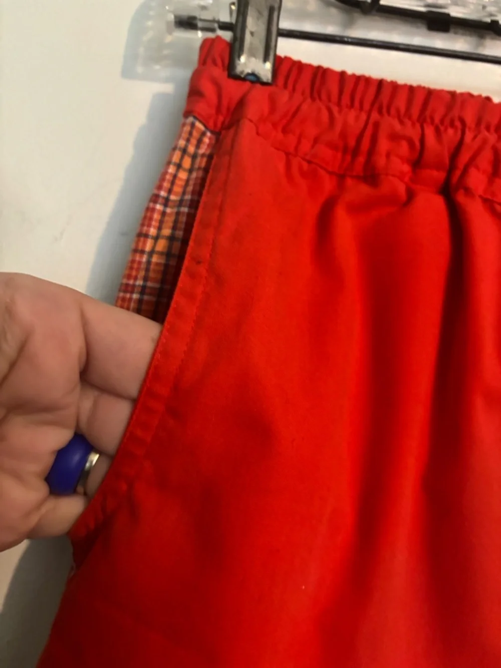 Vintage Salewa x La Mano Kids Red Plaid Hiking Pants Sz 152 (US 12/Large)